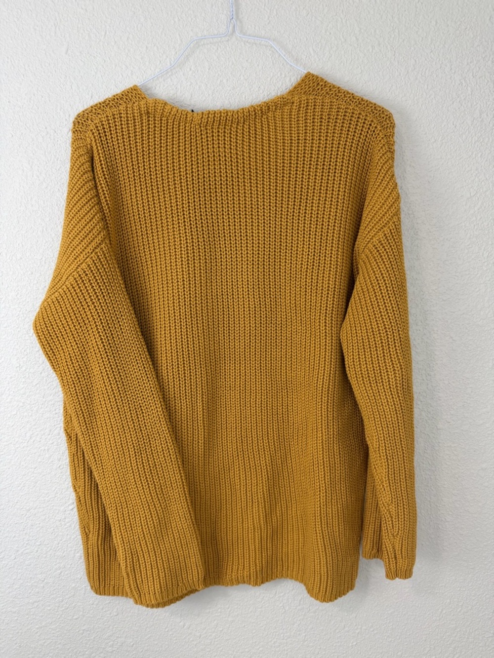 Jenni Kayne Mustard Fisherman Organic Cotton Blend Sweater Sz Medium - Picture 2 of 7
